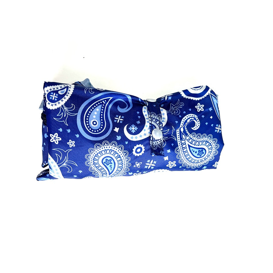 Reusable Shopping Bag Retractable Zipper Foldable Storage Tote Bag Eco-Friendly